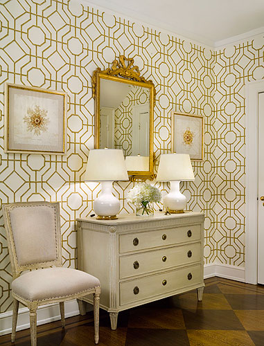 Metallic Gold & White